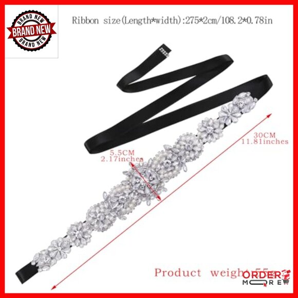 Rhinestone Pearl Crystal Wedding Belt Elegant Bridal Prom Dress Accessory main image 5
